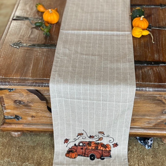 Harvest Gathering Embroidered Table Runner - Picture 5 of 6